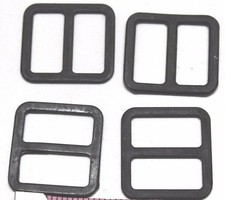 Black Steel Web Belt Buckles 1 1/4 w x 1 3/16h fits 3/4 strap Lot of 4 E2212