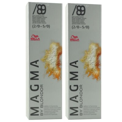 Wella Magma 2 x 120 g /89+ perl-cendre dunkel aufhellende Strähnen-Haarfarbe Set