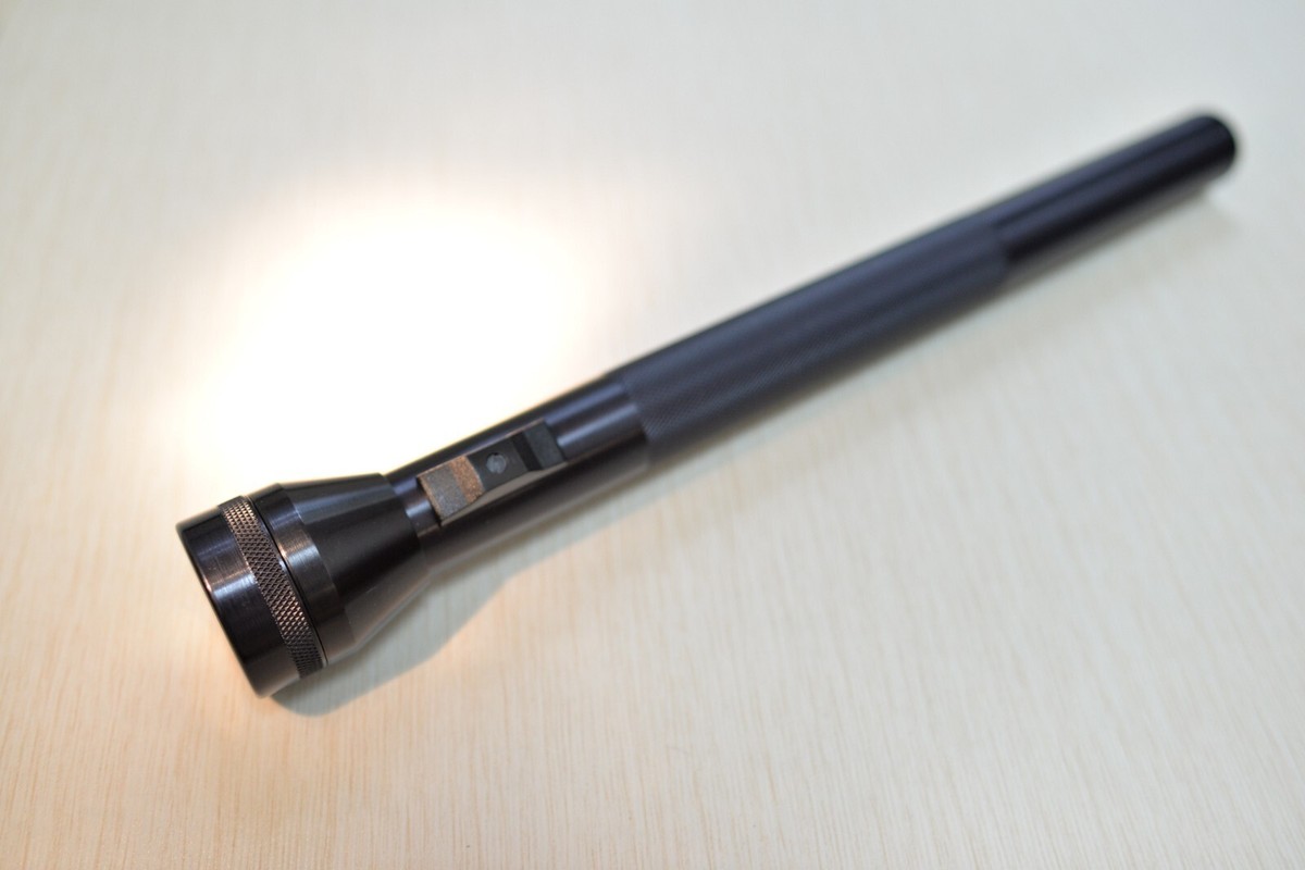 Lampe Torche Vintage Kel-Lite CPL-7 7 Cellules C - Reproduction USA - Aluminium Noir