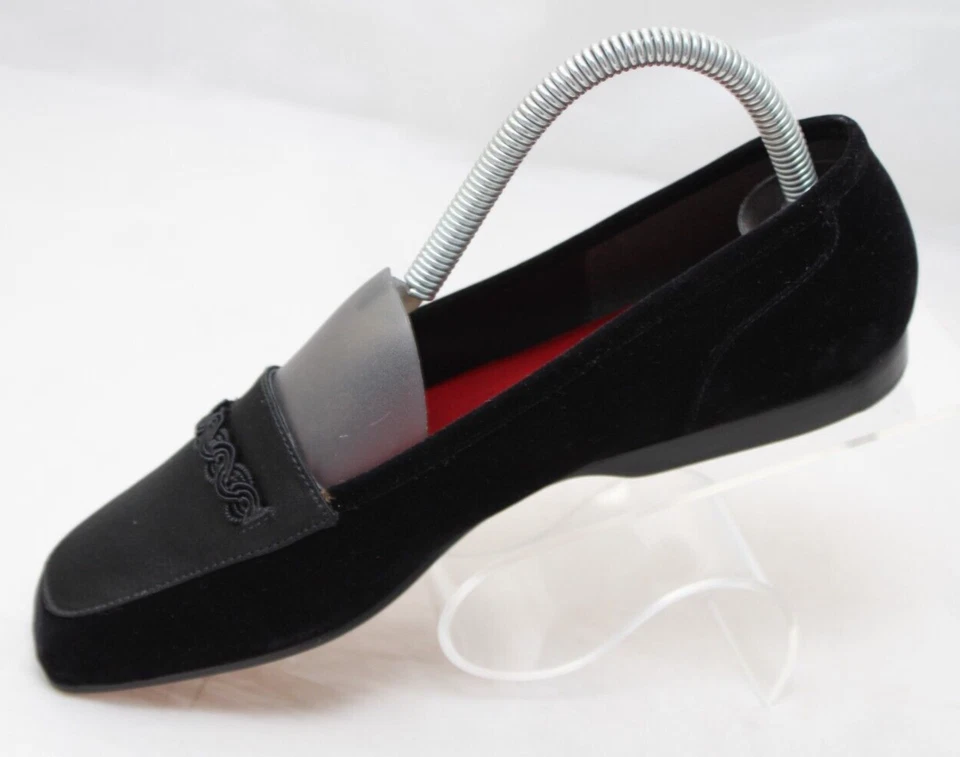 Zapatos mocasines planos Enzo Angiolini Liberty para mujer 7M de terciopelo negro con brocas de caballo nuevos sin caja Foto 4 de 4