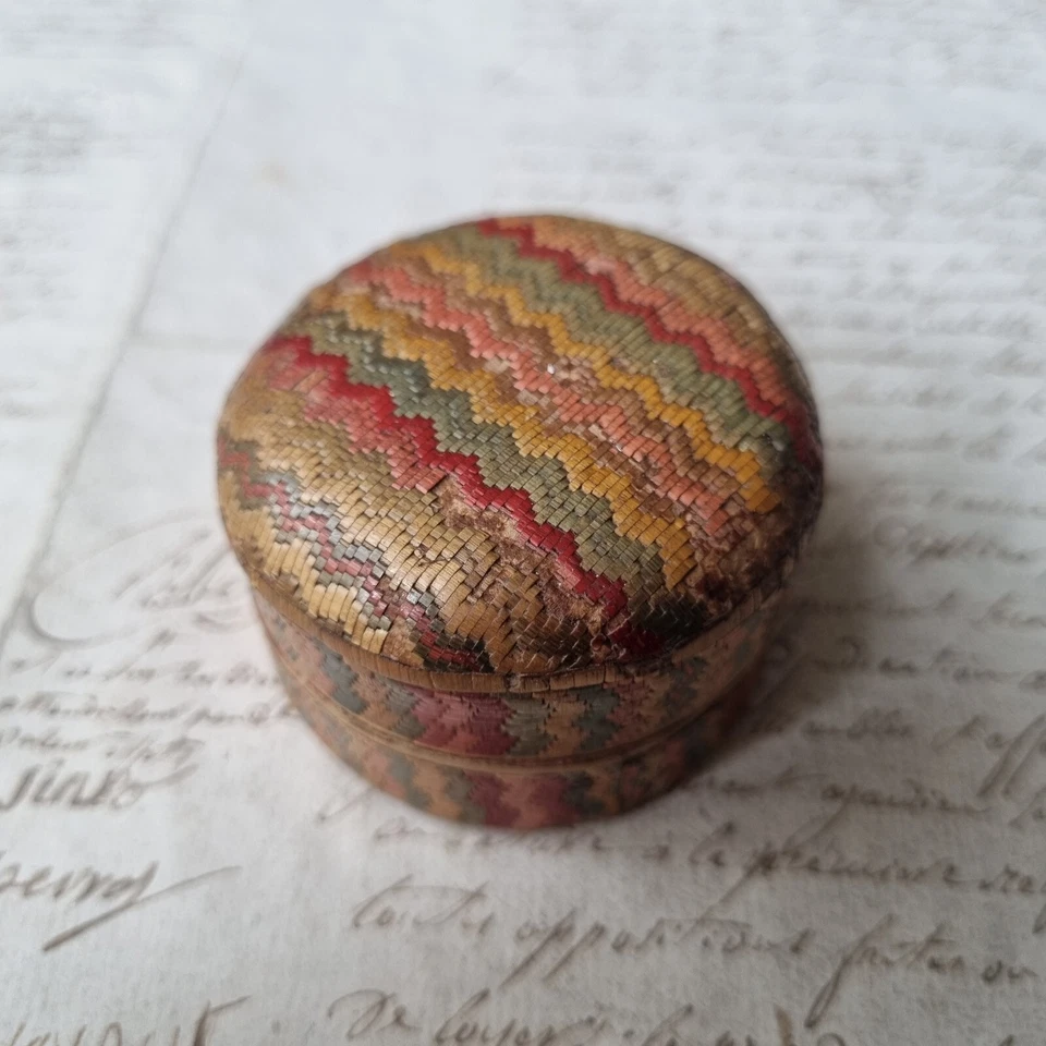 BOITE en Marqueterie de Paille XVIIIè Georgian French Box 18C - Photo 2/4