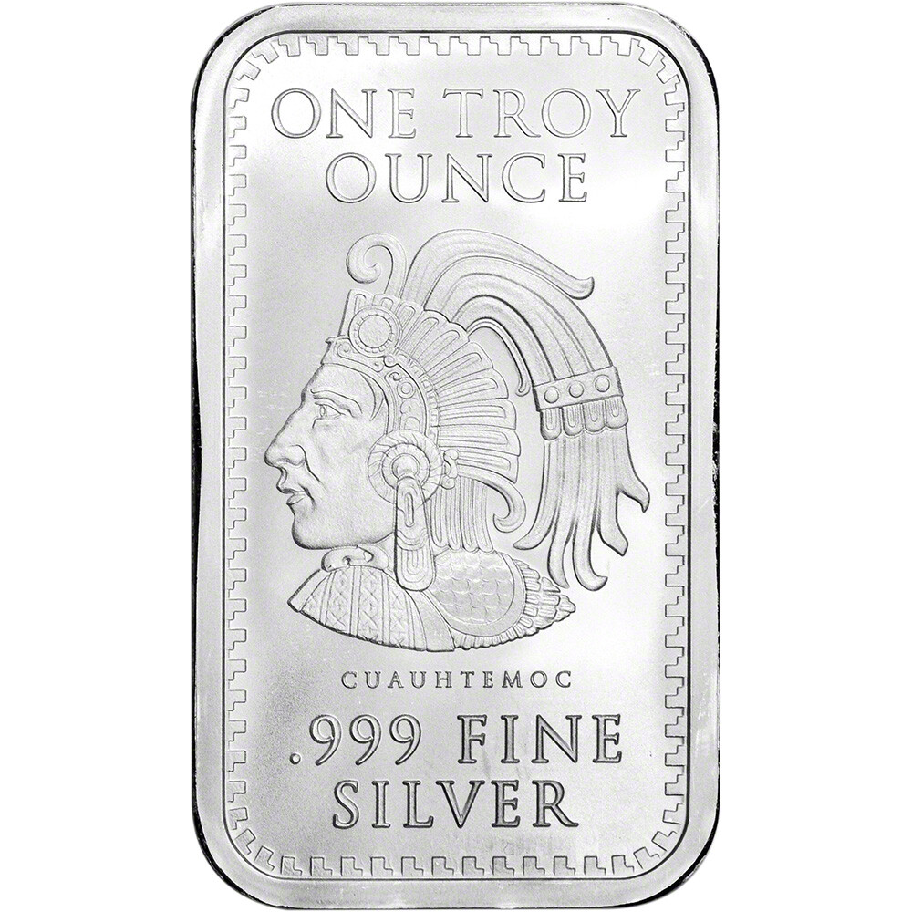 1 oz. Golden State Mint Silver Bar Aztec Calendar .999 Fine