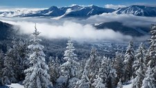 Landscape nature sky winter forest mist Custom Gaming Mat Desk