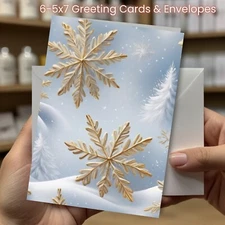 Christmas Greeting Cards w/ Envelope - Set of 6 -5x7 Cards & Envelopes #031