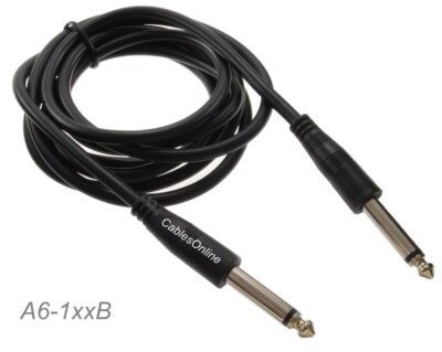 1/4'' Mono TS Male to Male Shielded Instrument Pro Audio Cable [Multi-Length]