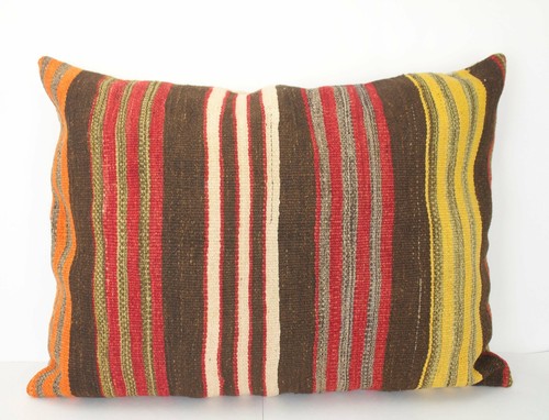 Decorative Handmade Turkish Kilim Floor Pillow Cover 22x28 Kilim Floor Cushion - Picture 5 of 10
