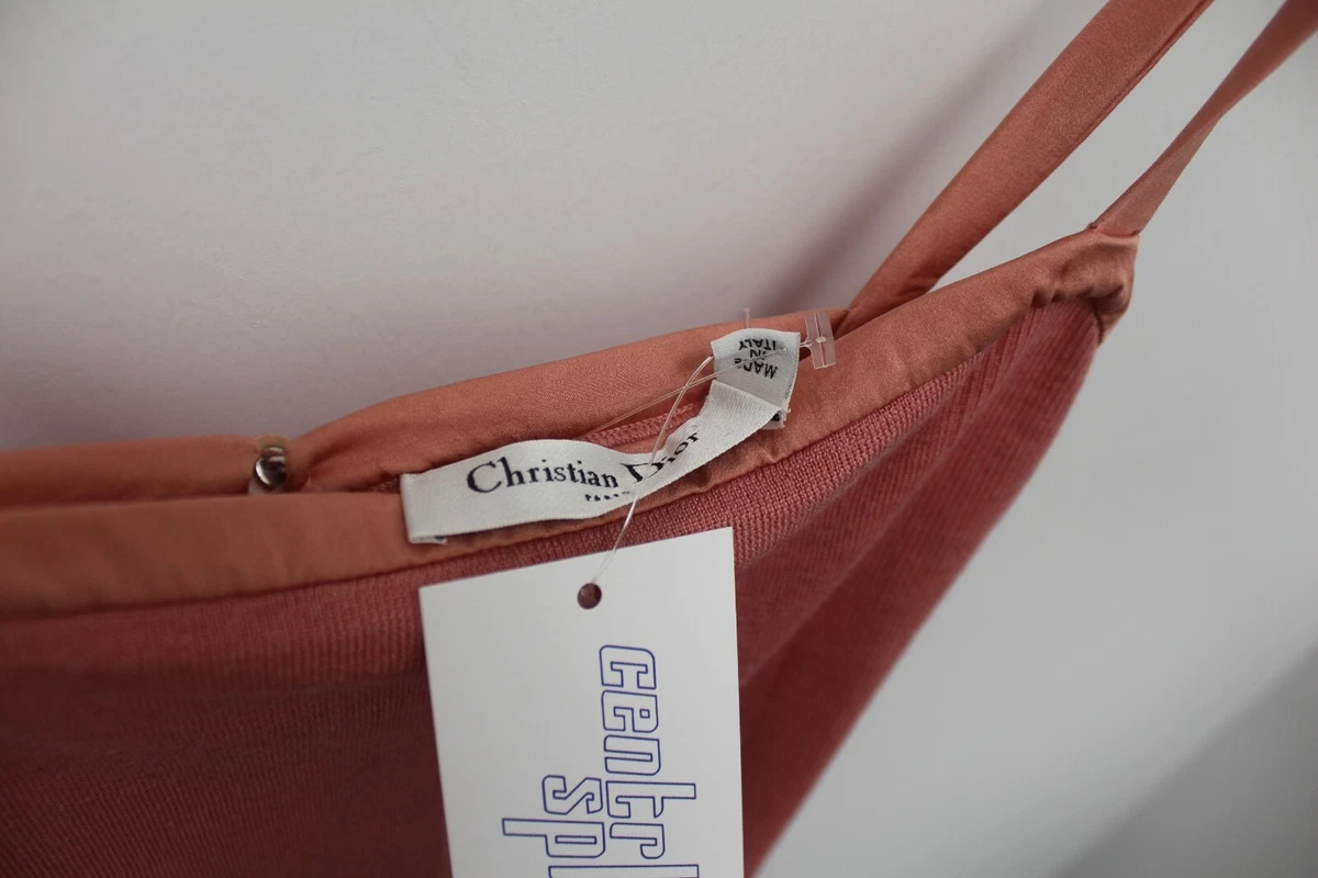Christian Dior Vintage Tank Top Women's Size 4 Pink Blush Spaghetti Strap 6TBDZJ