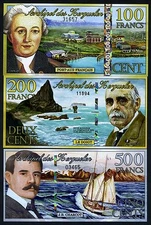 SET Kerguelen Island, 100;200;500 2011-2012, POLYMER UNC  Cats F
