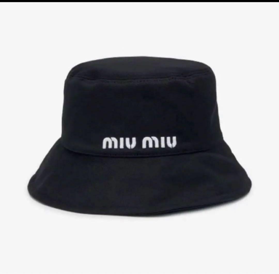 miu miu バケットハット 黒 S MIU MIU ブラック バケットハット S
