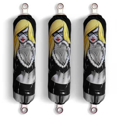 Set 3 Red Skull Shock Covers Yamaha Blaster YFS Raptor YFM 250 350 660 700R