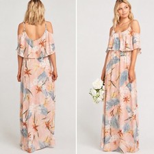 Show Me Your Mumu Caitlin Ruffle Maxi Dress XXS Homecoming Floral NWT