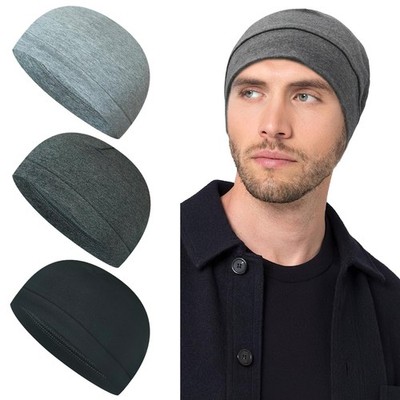 3 PCS Cotton Skull CapsLightweight Beanie Sleep Hats Sweat Wicking Cycling Ru...