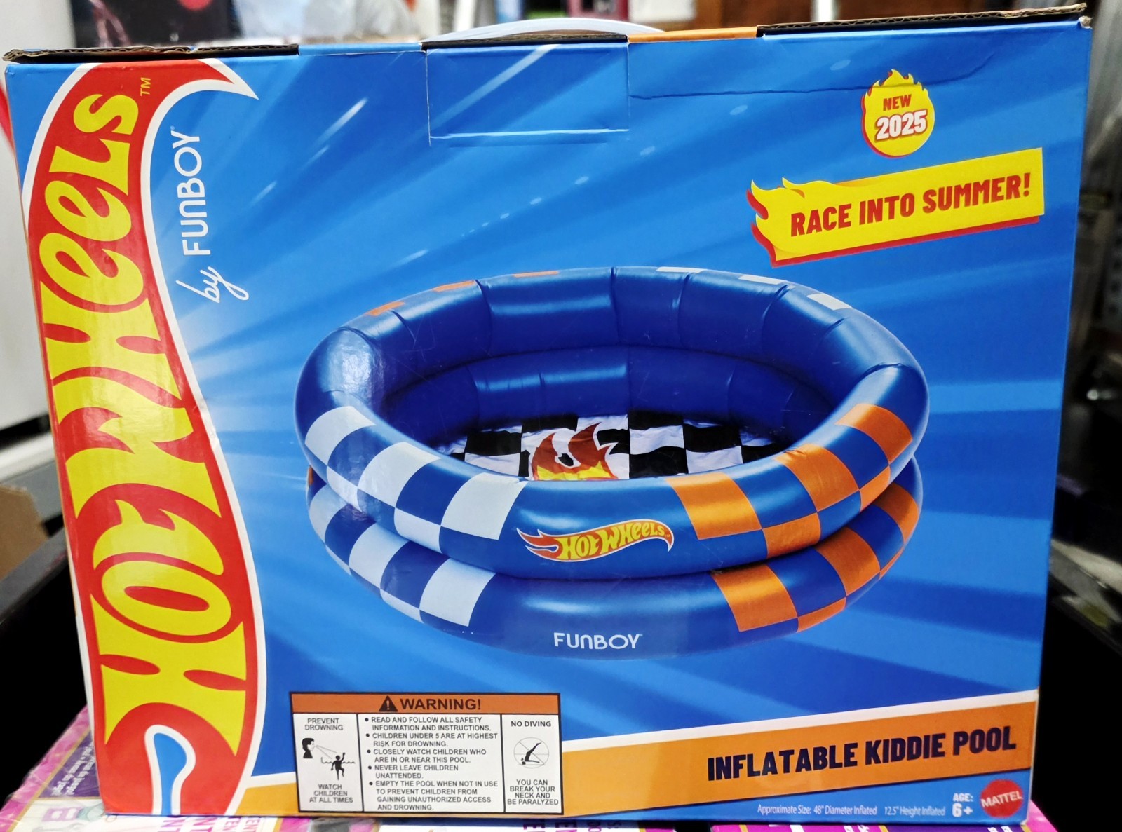 Hot Wheels Inflatable Kiddie Pool Round Double Ring Age 6+ F