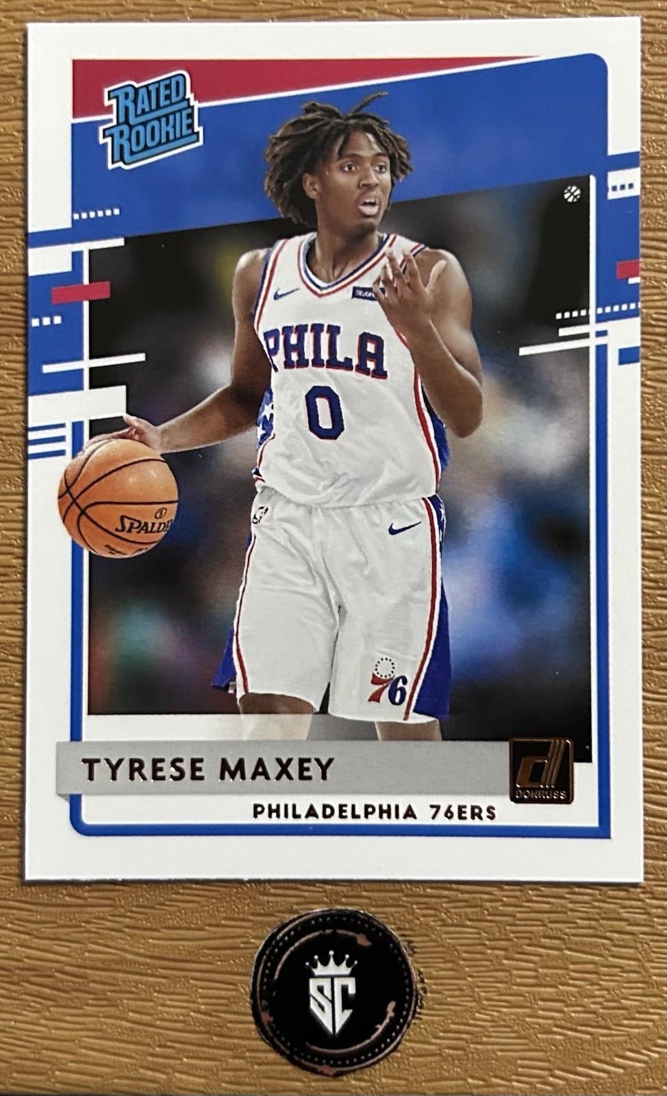 Tyrese Maxey 2020-21 Panini Donruss Base Rated Rookie #211 Philadelphia 76ers