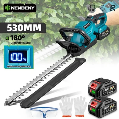 NEWBENY Für Makita 18V Akku Heckenschere 53 cm Strauchschere Mit 2 Akkus & Ladegerät DE