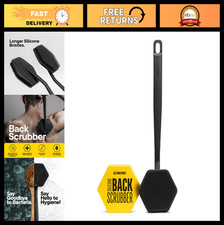 Silicone Back Scrubber - Exfoliating Shower Brush with Long Handle for Men - Dur