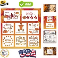 Versatile 8-Piece Fall Stencils - Perfect for Thanksgiving DIY Projects