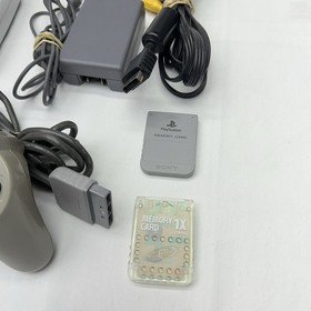 Sony PSone Slim Console Bundle Controllers Games Cords Memory Cards Works