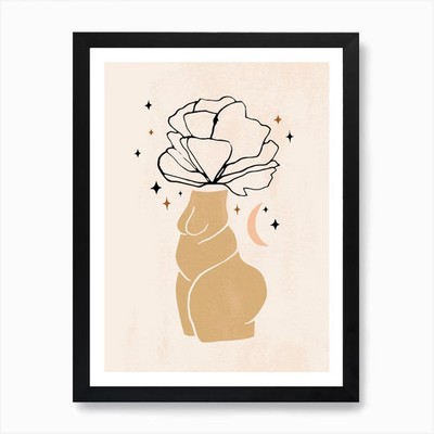 Vases Flower Head Body Positive Art Framed Wall Art Poster Canvas Print Picture