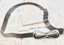 Vintage Silver Metal Mesh Adjustable BELT Up to 28  