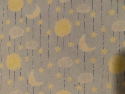 Flannel Fabric, Moon & Stars, Half Yard, washable, baby boy blue, cotton clouds