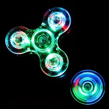 Luminous LED Light Up Fidget Spinner Glow in Dark Hand Stress Relief Toy Gift