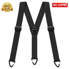 MENS XXL 50MM WIDE HEAVY DUTY X SHAPE BRACES ELASTIC SUSPENDERS TROUSER CLIPS UK