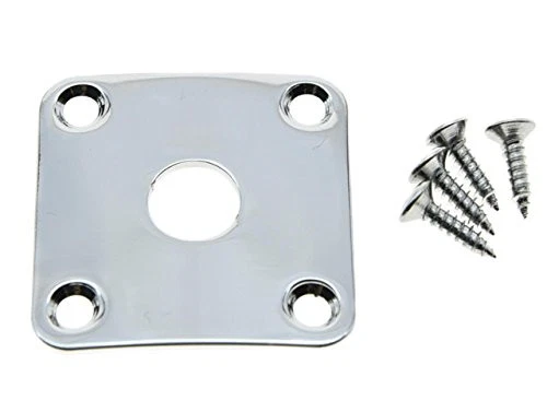  Chrome Metal Curved Base Bottom Jack Plate Square Jackplate for USA LP Les 