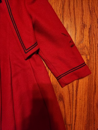 Rothschild Girls Coat Size 6 Vintage Wool Red *Collared *Made In The USA Pockets - Picture 3 of 11