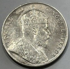 STRAITS SETTLEMENTS 1908 1 DOLLAR KING EDWARD VII KM 26 XF