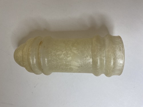 Vtg Art Deco Frosted Glass Shade Bullet / Torpedo Boudoir Lampshade - Picture 13 of 16