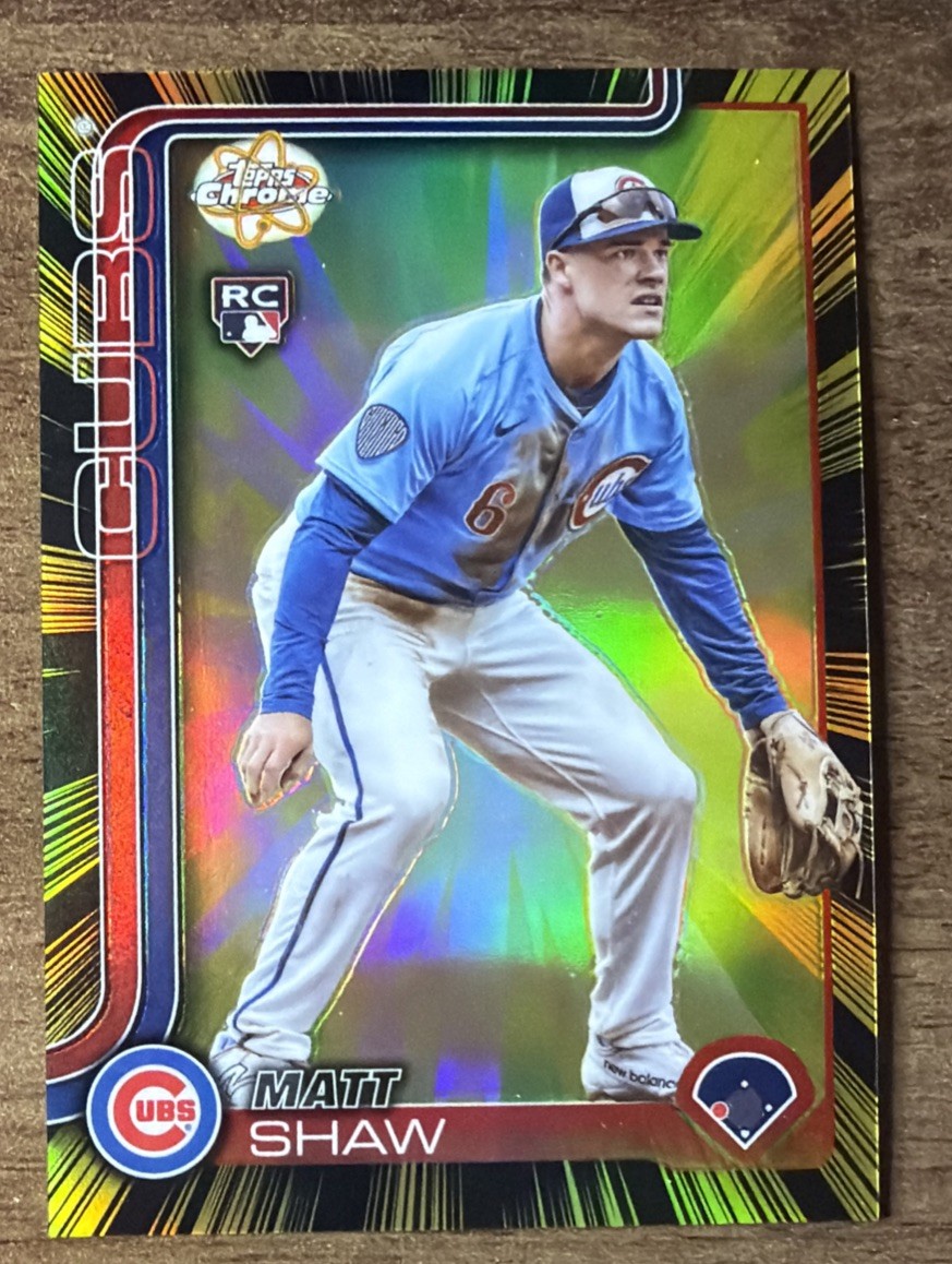 2025 Topps Chrome Radiating Rookies Matt Shaw SSP RR-21 Cubs