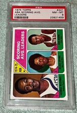 1975 Topps ABA SCORING AVG. LEADERS McGinnis/Erving/Boone #221 ~ PSA-8 (NM-MT) ~