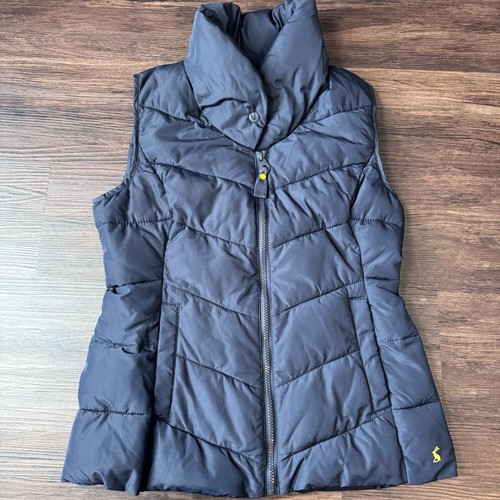 Joules Vest Womens Puffer Merriton Gilet Marine Navy Chevron Quilted US 8/UK 12