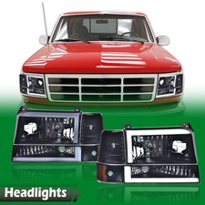 6pc Led Drl Headlight Cornerbumper Lamps For 1992-1996 1995 Ford F150 F250 F350