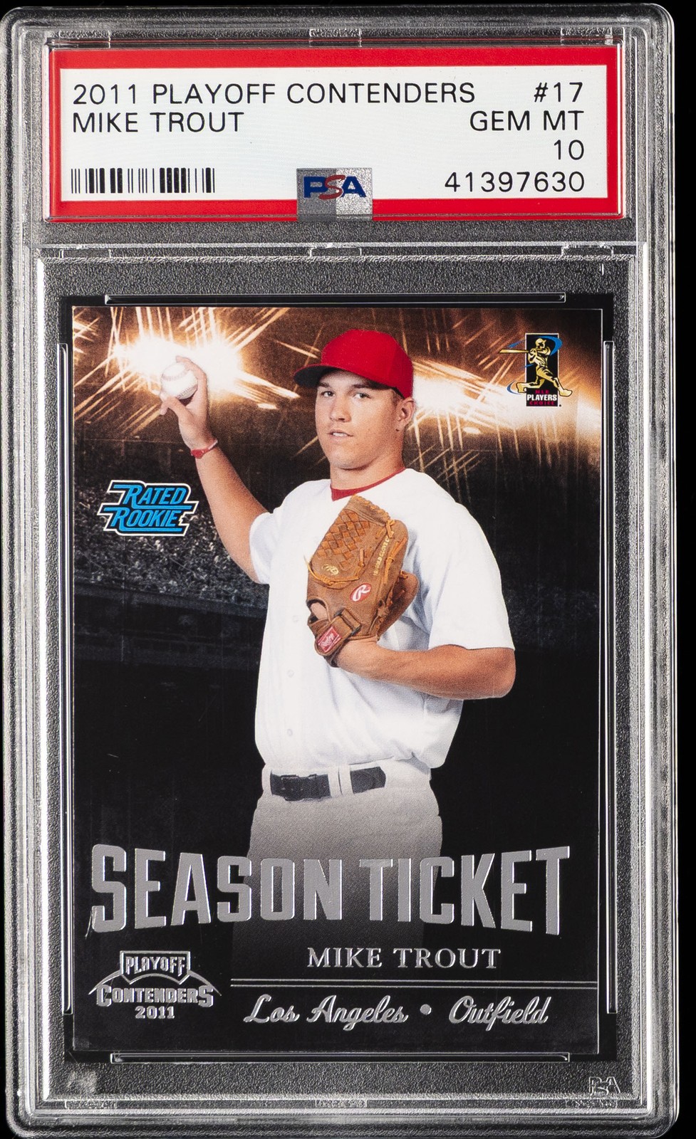 2011 PLAYOFF CONTENDERS #17 MIKE TROUT ROOKIE RC PSA 10
