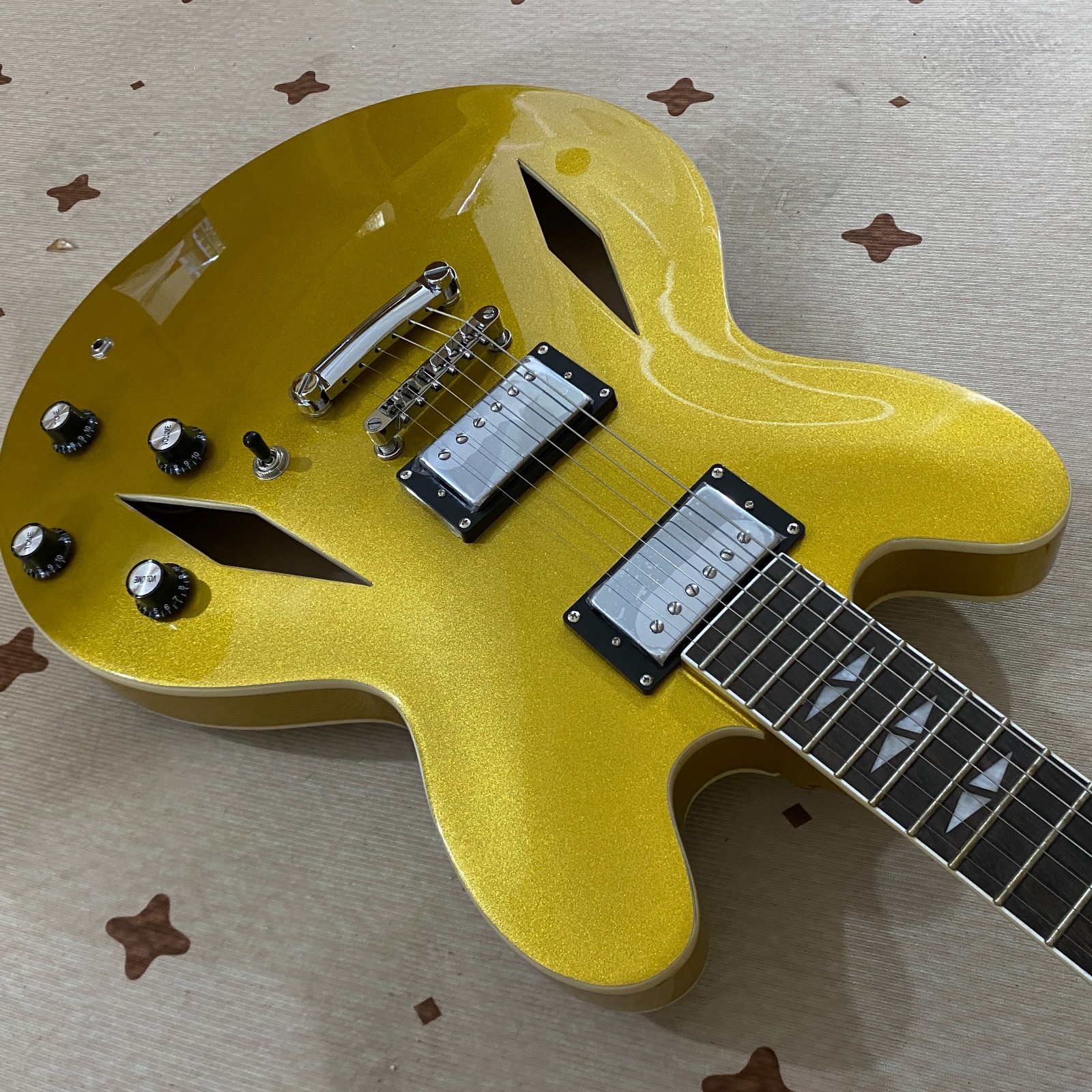 DG 335 GoldTop Electric Guitar Semi-Hollow Body rosewood fretboard FREE Shipping