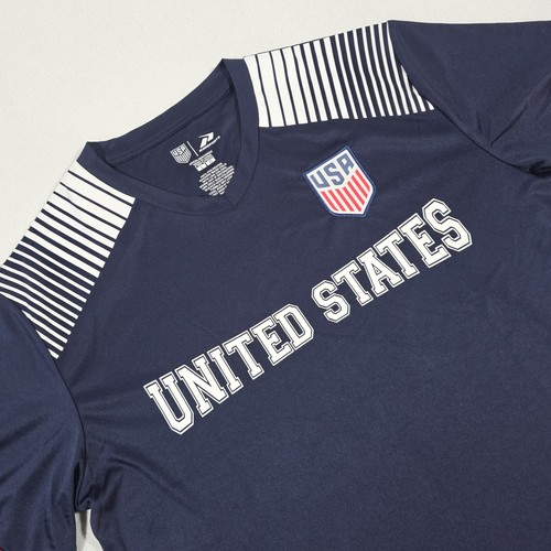 Maillot de football poly bleu marine États-Unis Icon Sports USMNT grand jour de match neuf avec étiquette - Photo 1/10