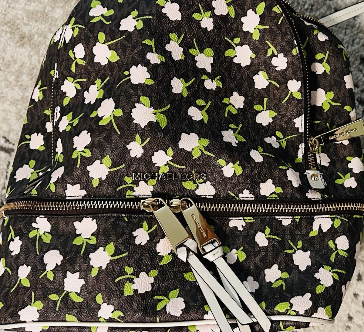 Michael Kors Vibrant Green Backpack with Floral Details Full Flower: Four Exuberant Small Bags to Dress Up Your  main image 3