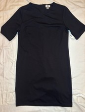 NWT Old Navy Midi Dress Sz Med TALL, Black, Scoop Neck, Minimalist, Classic
