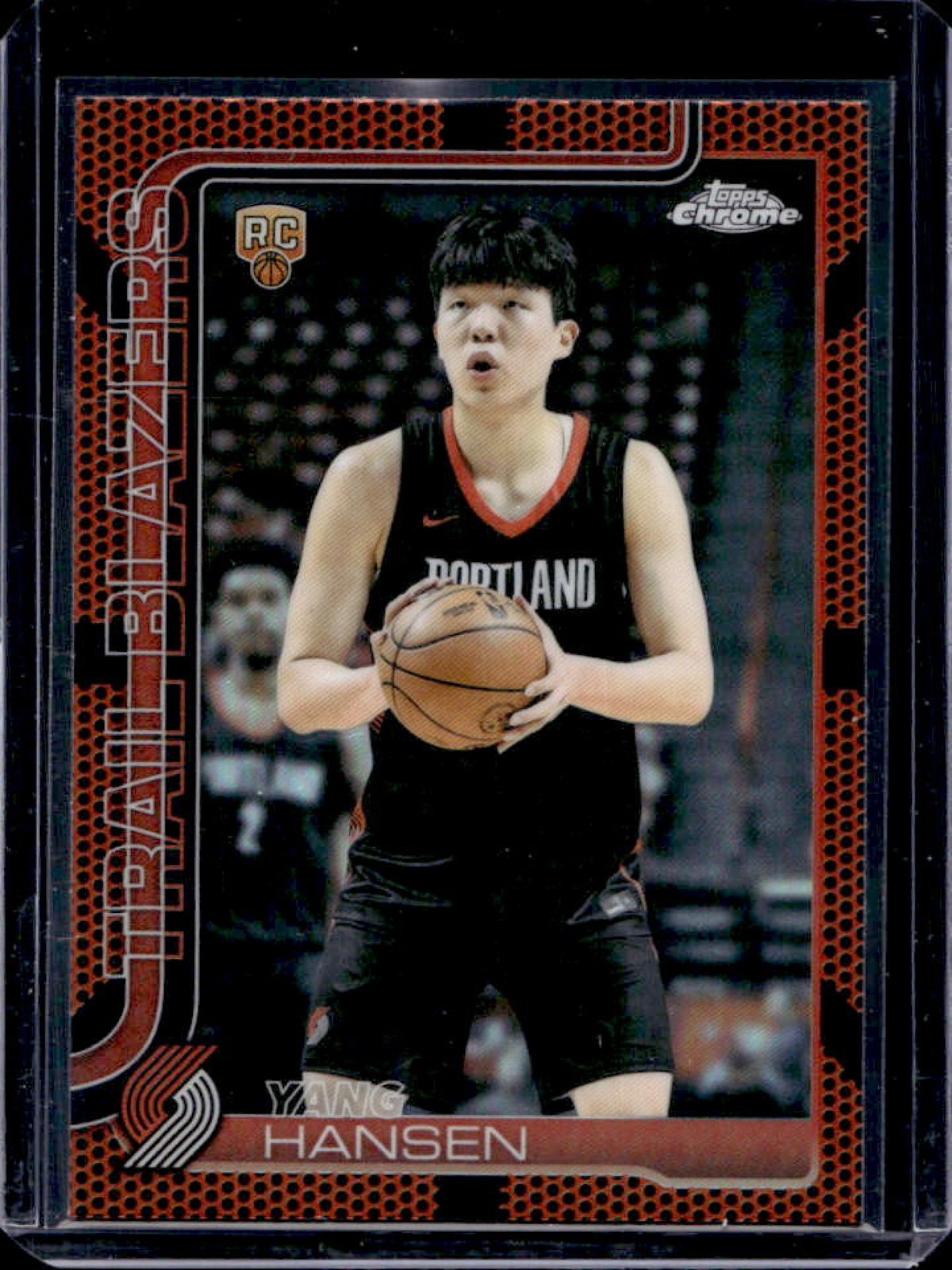 2025-26 Topps Chrome Yang Hansen RC Basketball Refractor #266 Trail Blazers