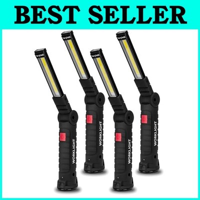 4-Pack LED Flashlight Set - Rechargeable Work Lights