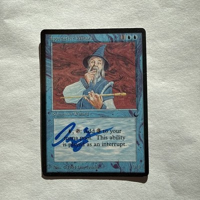 Signed Apprentice Wizard The Dark Artist Dan Frazier 1994 MTG Magic Autographed