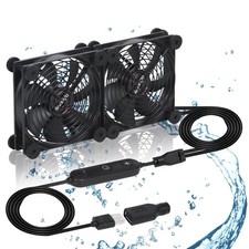 Dual 120mm USB Cooling Fan 10-Speed 5V/12V Waterproof for Router Xbox PC