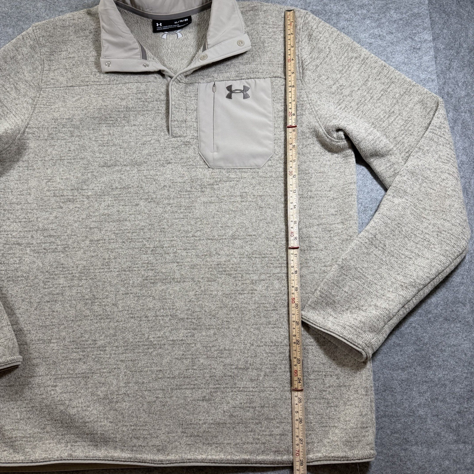 Under Armour ColdGear Sweater Fleece Pullover Mens XL Sherpa Lined Snap Neck thumbnail 5