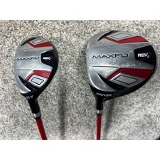 Maxfli Rev2 Junior Golf Club Set Driver and Hybrid Left Handed Red Black