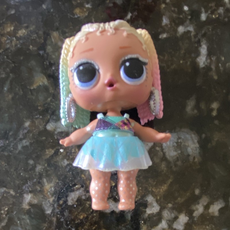 Small Fashion LOL Doll Girl Multicolor Straight Hair Blue Eyes Blue Tutu Outfit