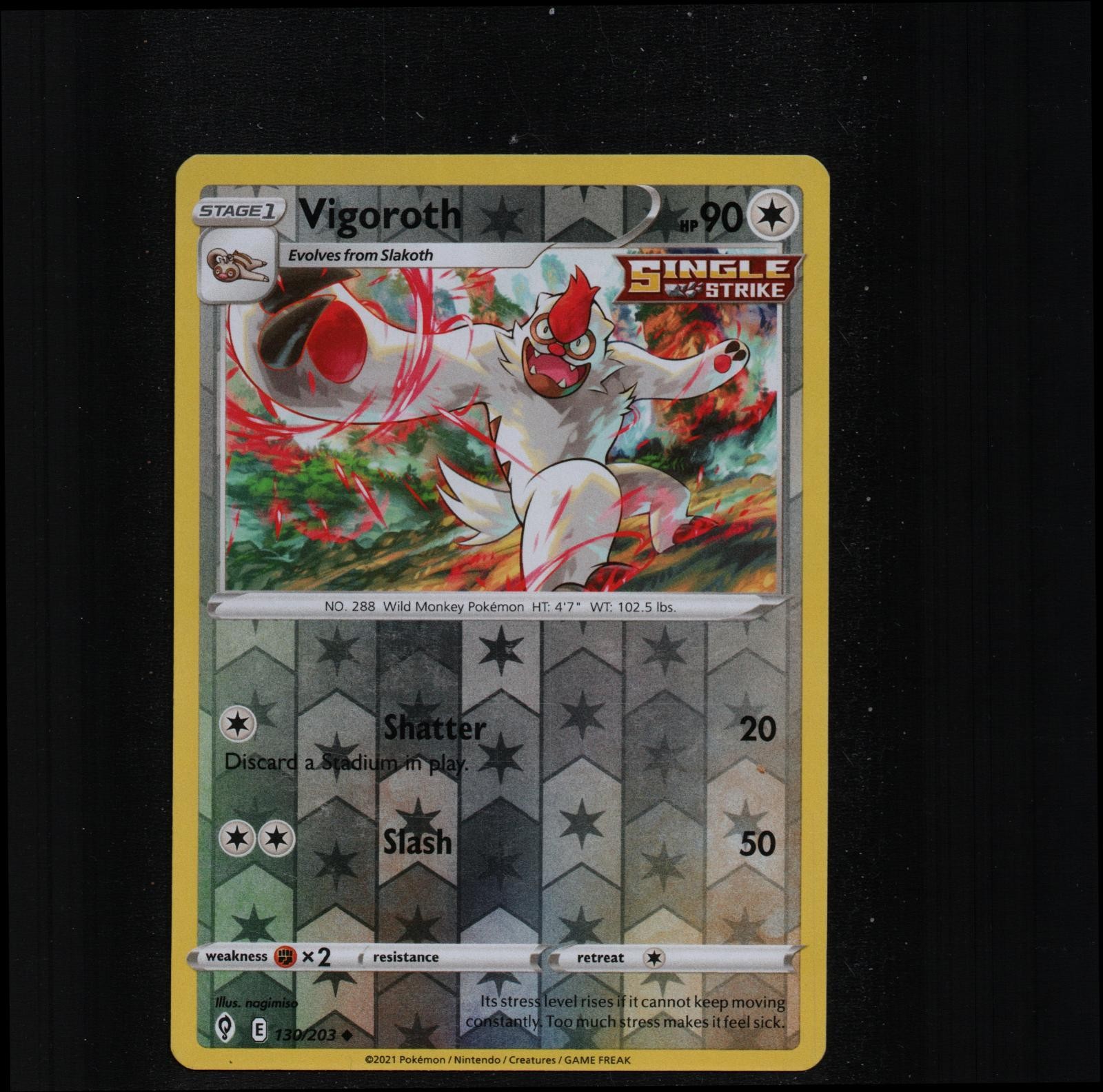 Vigoroth 130/203 Uncommon Evolving Skies Pokemon Reverse Holo Lightly Played