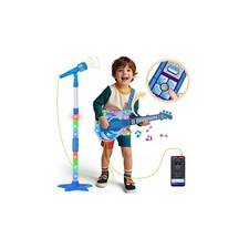 Kids Guitar and Microphone Set, Toy Guitar with Adjustable Volume and Strap, Mic
