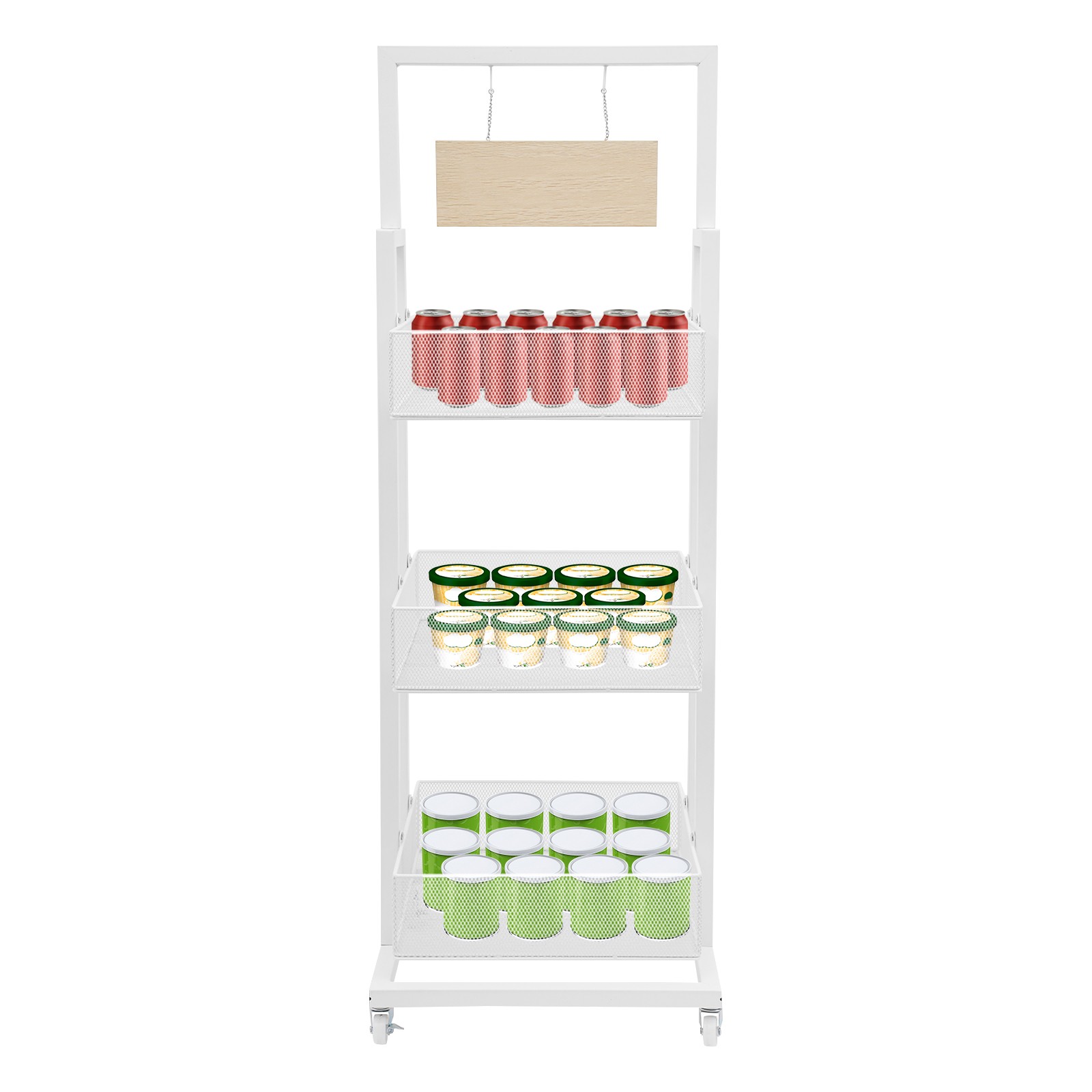 Retail Display Stand, Storage Shelf with Wheels Store Display Shelving Organizer